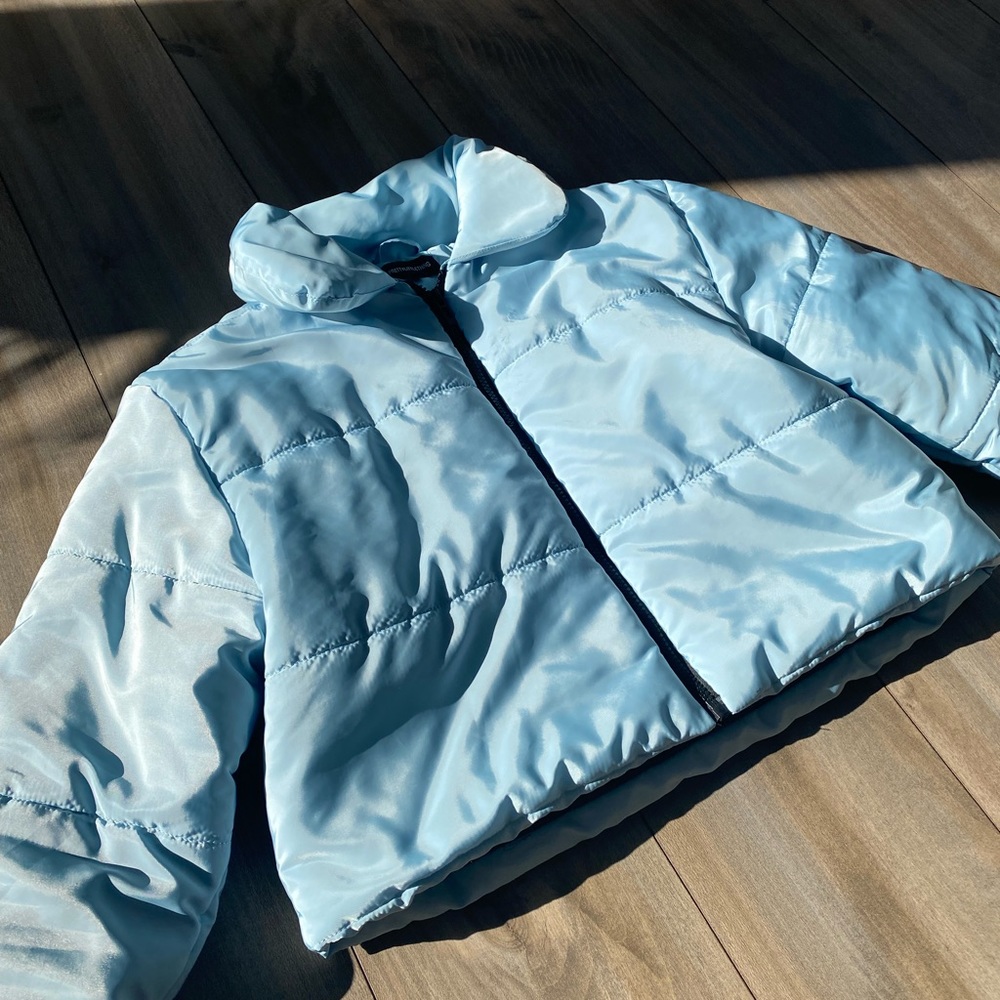 Baby Blue Pretty Little Thing Cropped Puffer